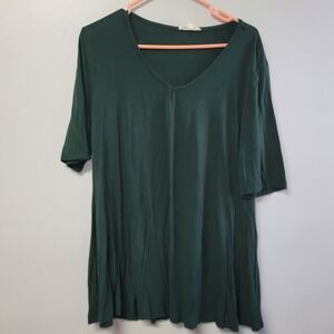 Urban Diction Womens XL Green V-Neck Short Sleeve Tunic T-Shirt